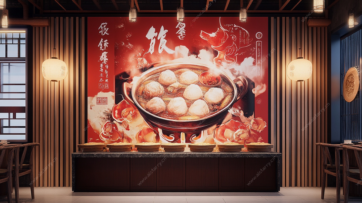 中式餐厅元宵主题装饰画