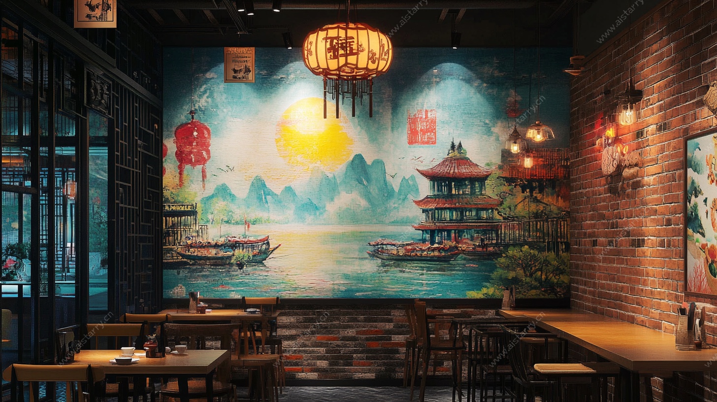 中式餐厅古韵墙面装饰