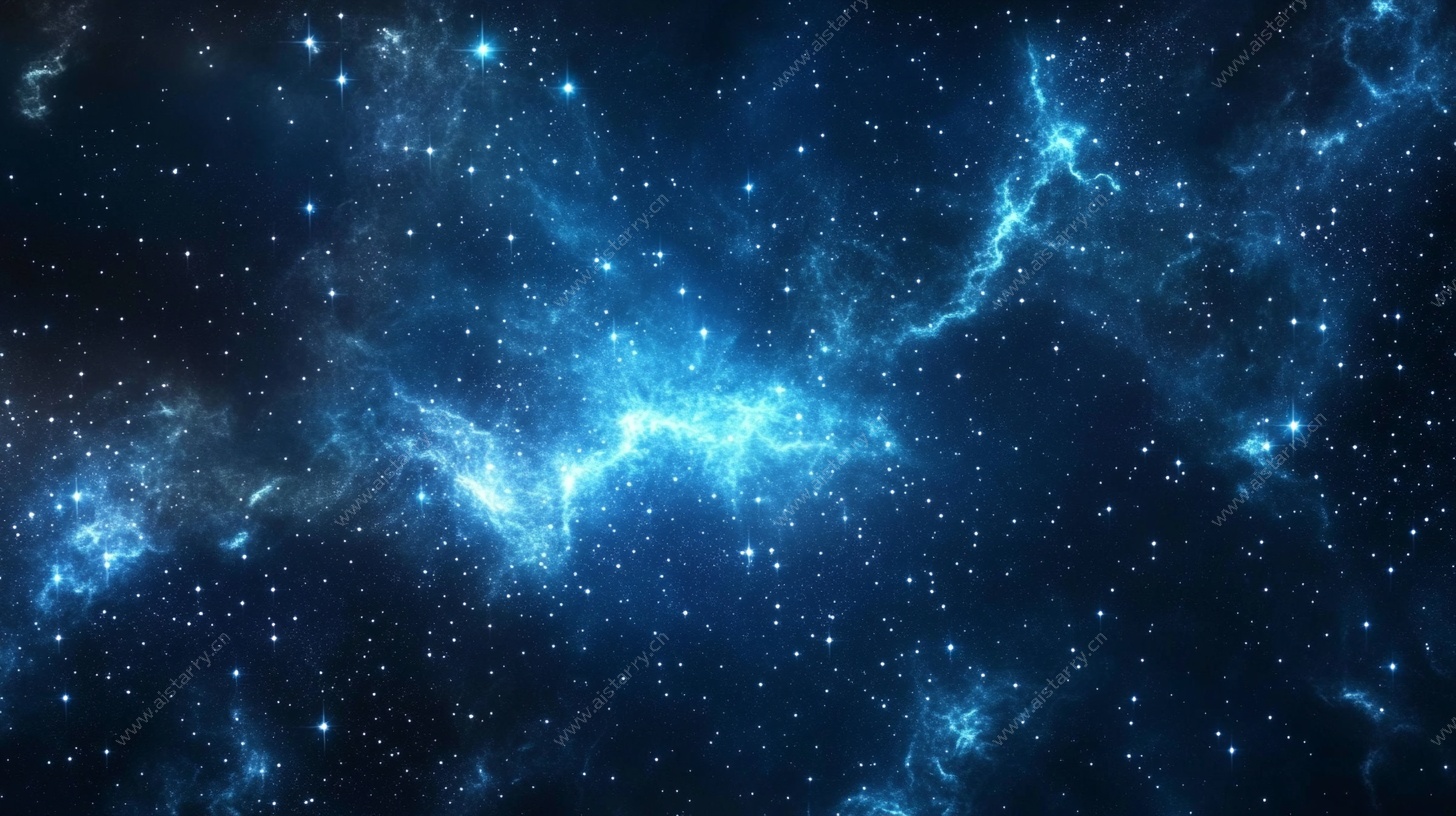 梦幻蓝色星空宇宙图景