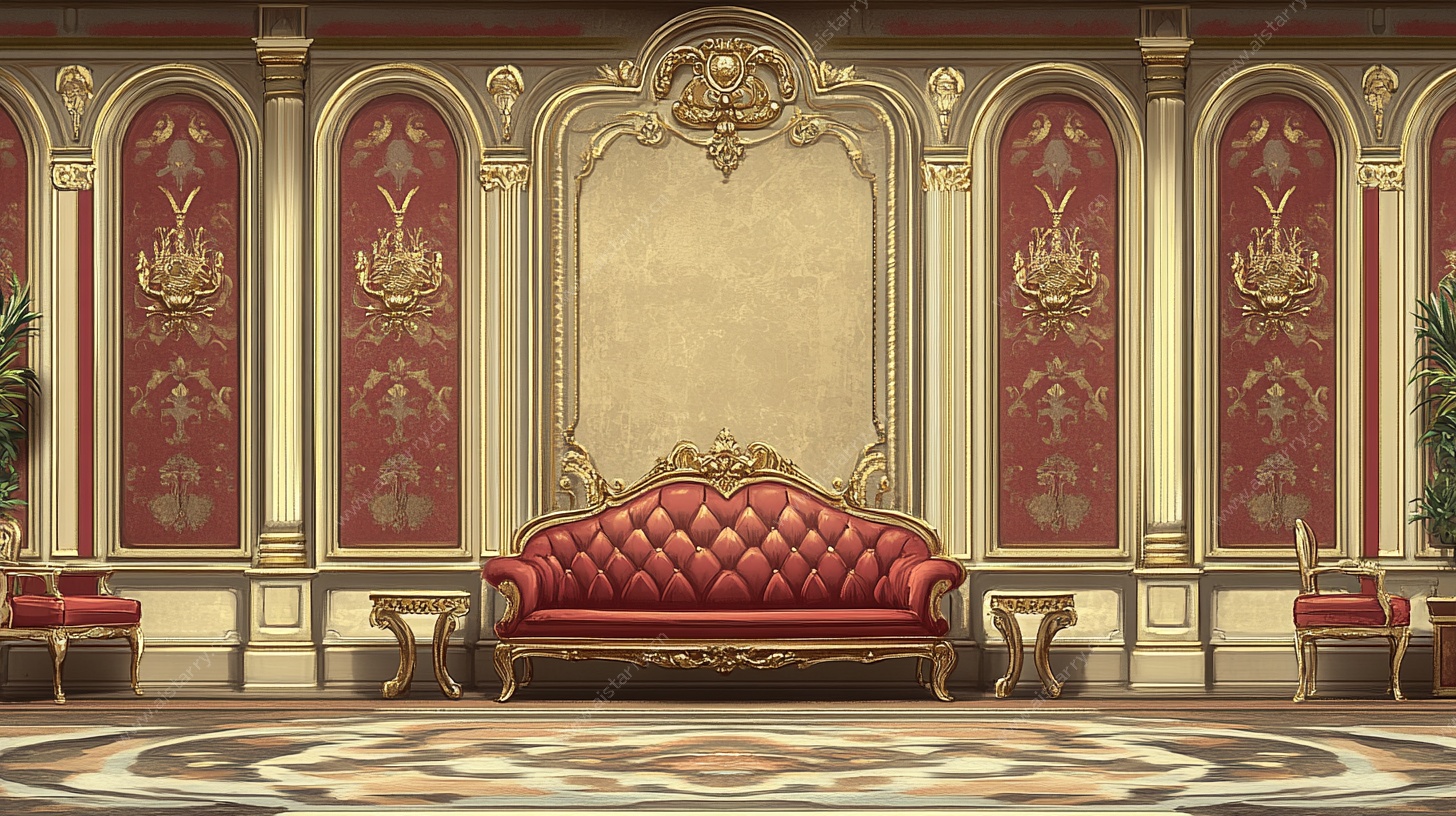 欧式宫廷风奢华客厅场景