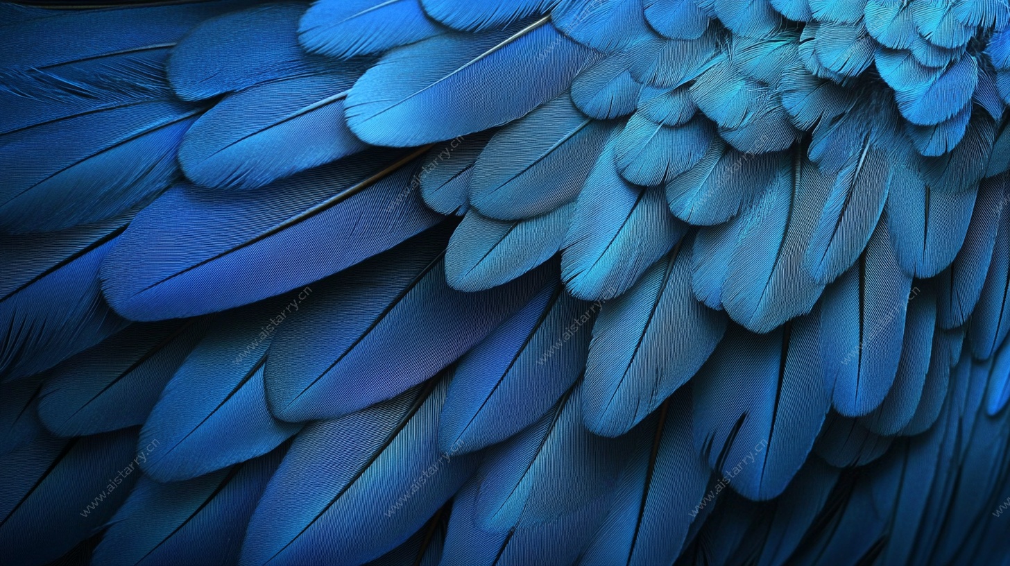 蓝色梦幻羽毛纹理