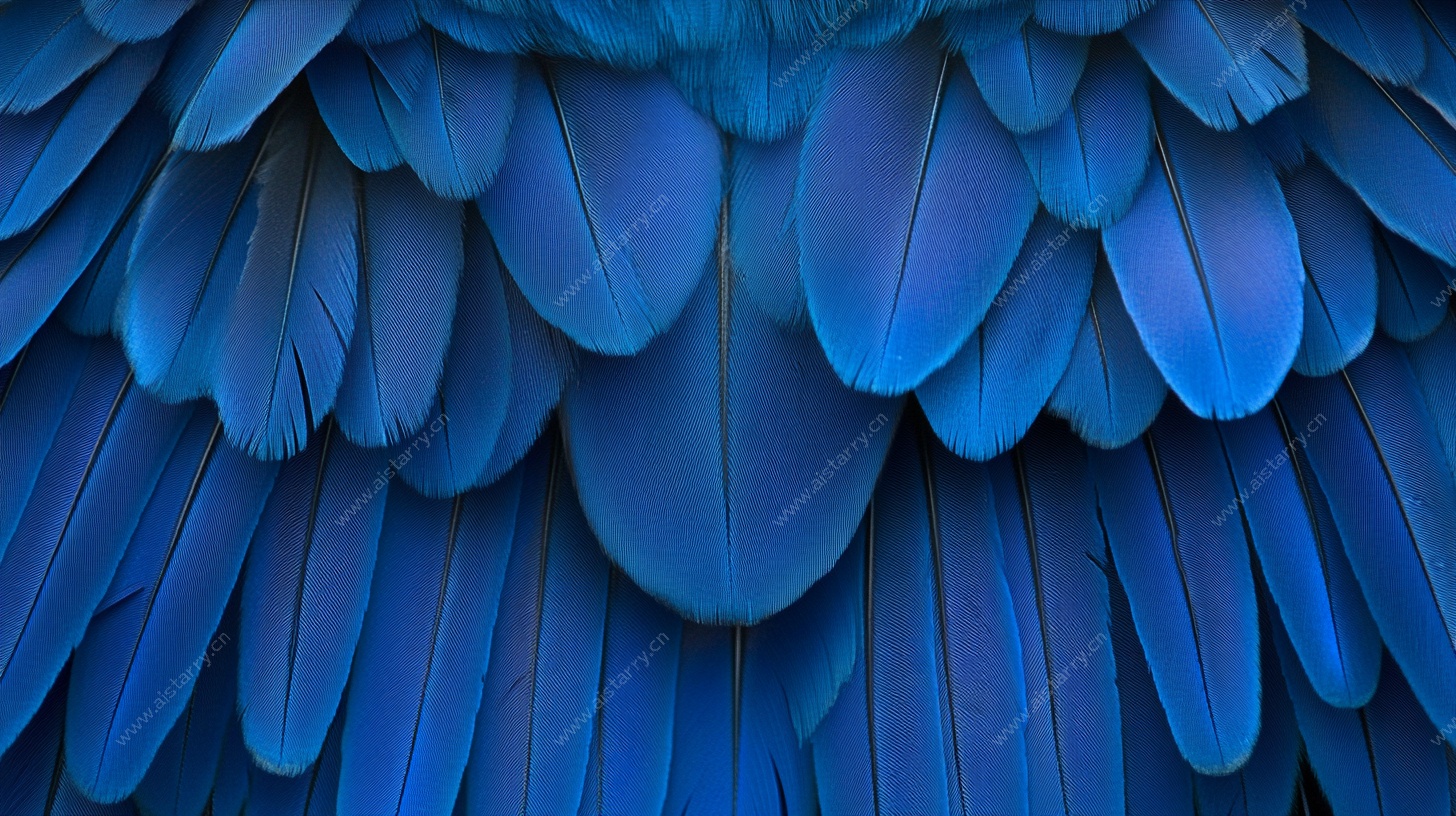 蓝色羽毛特写