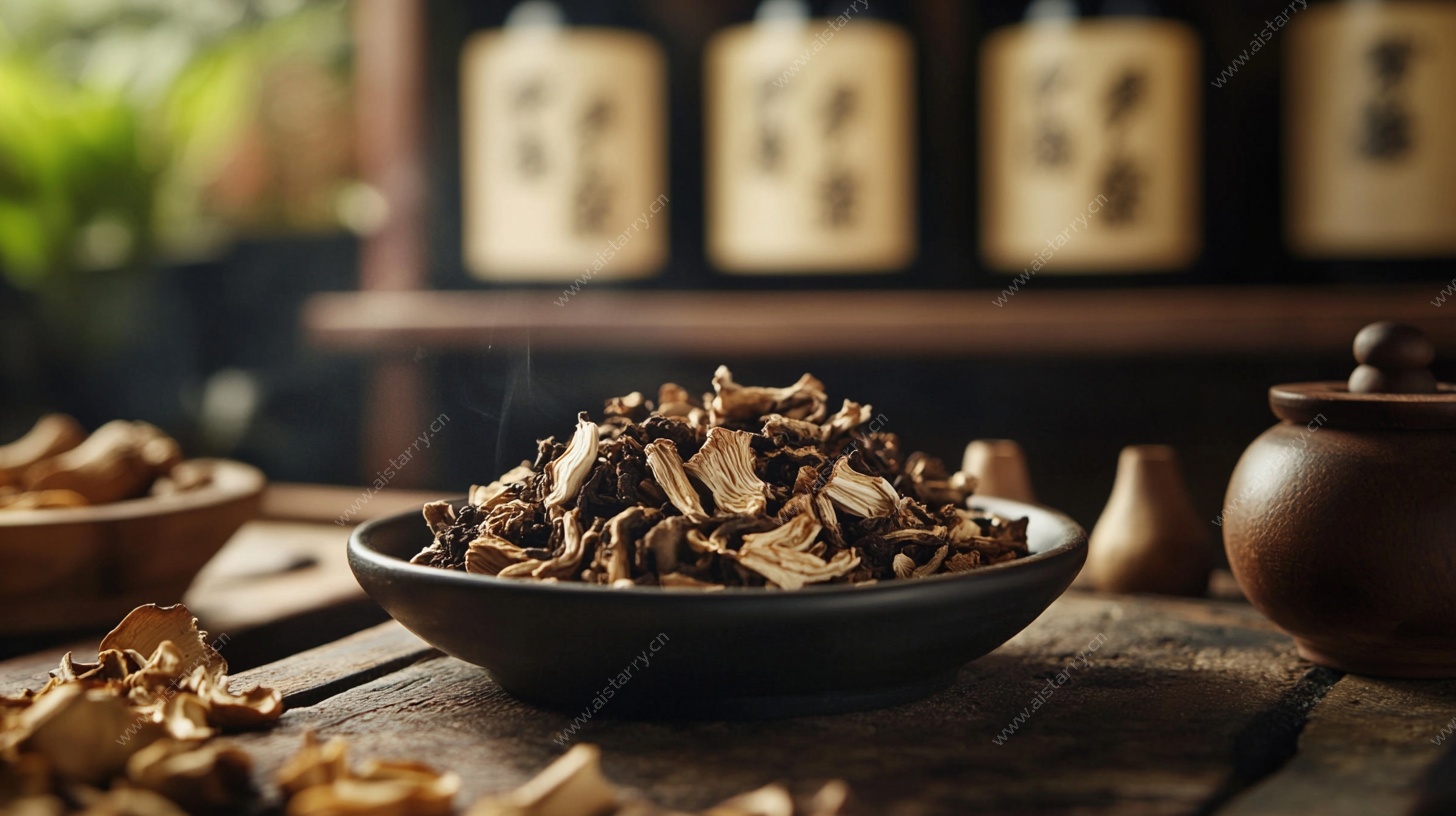 传统中药铺中的中药材