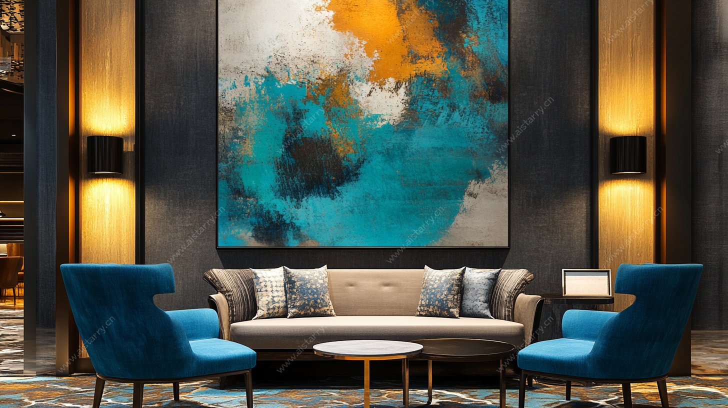 现代客厅艺术装饰场景