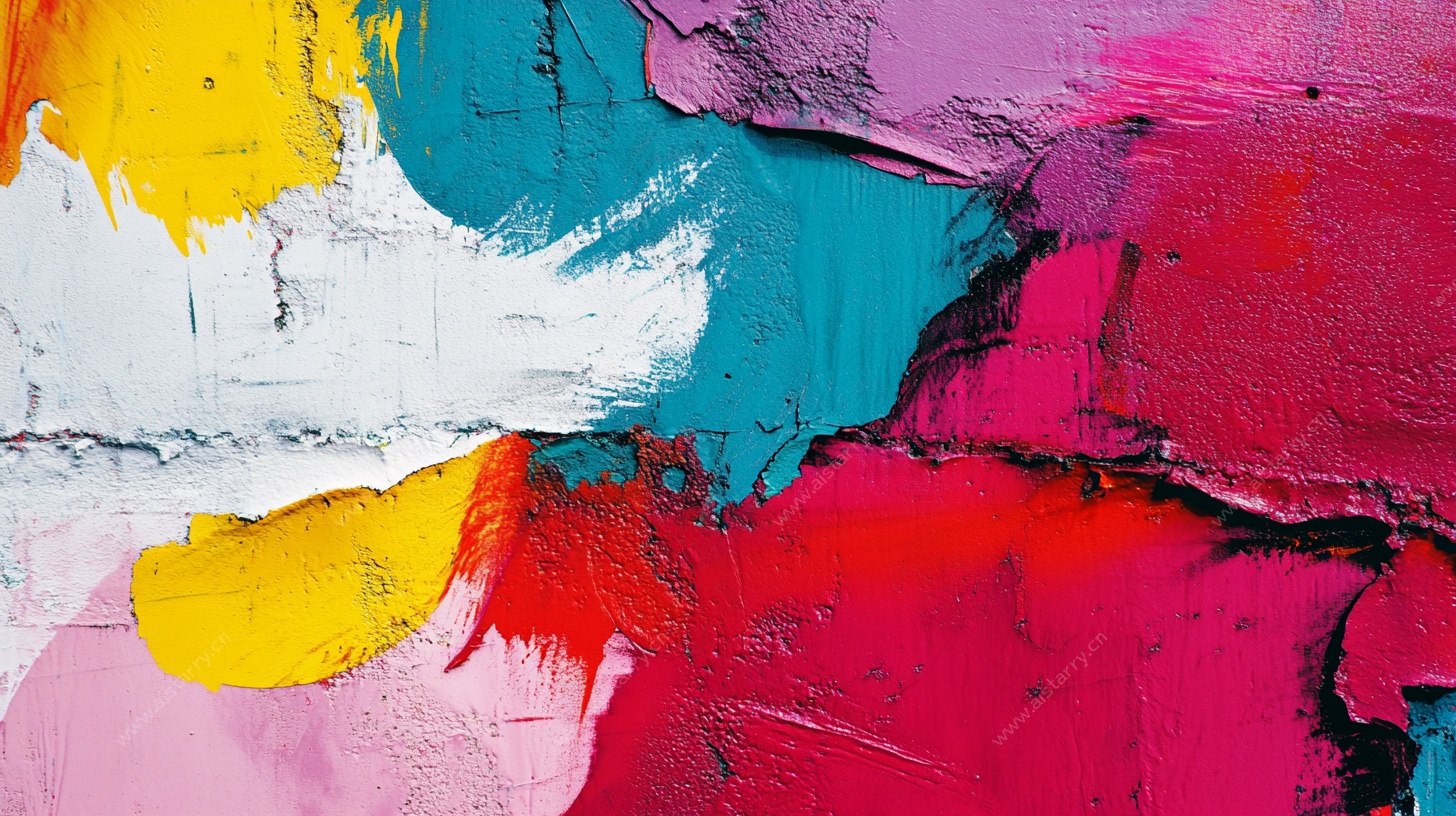 色彩斑斓的抽象笔触画面