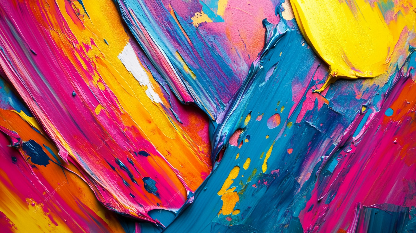 绚丽多彩油画笔触纹理