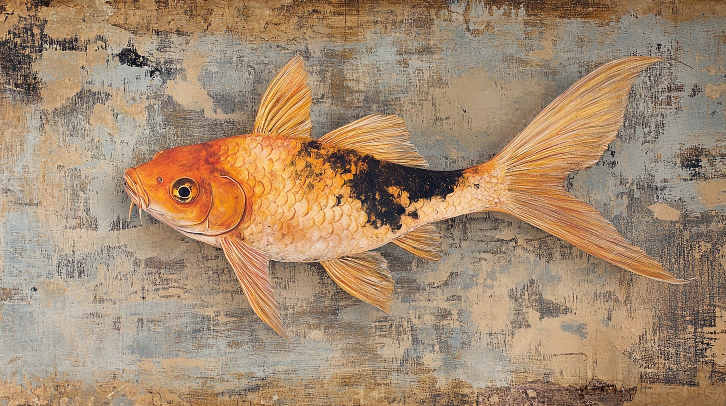 复古风金鱼特写图
