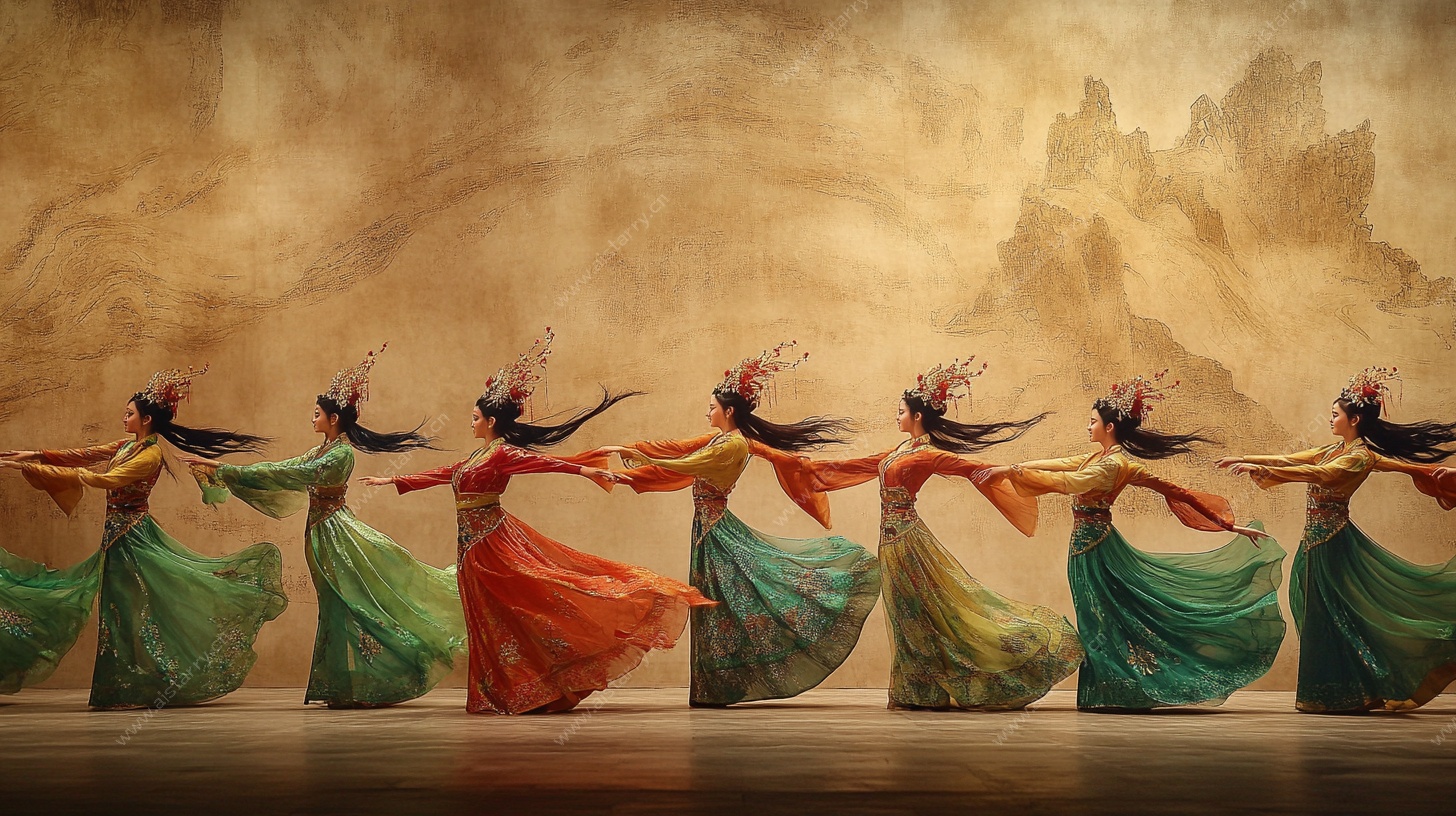 敦煌舞女曼妙舞姿图