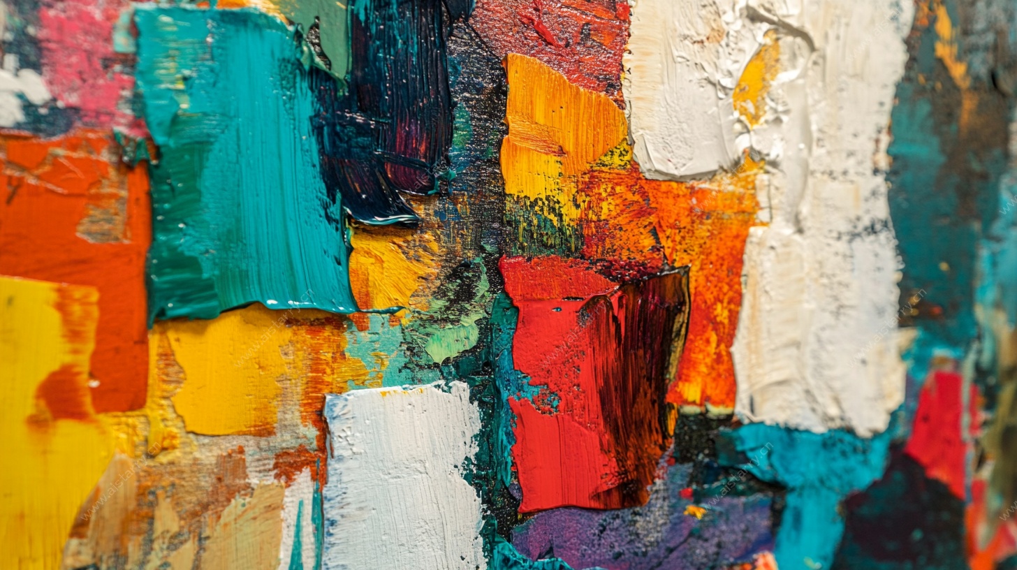 多彩油画笔触纹理细节