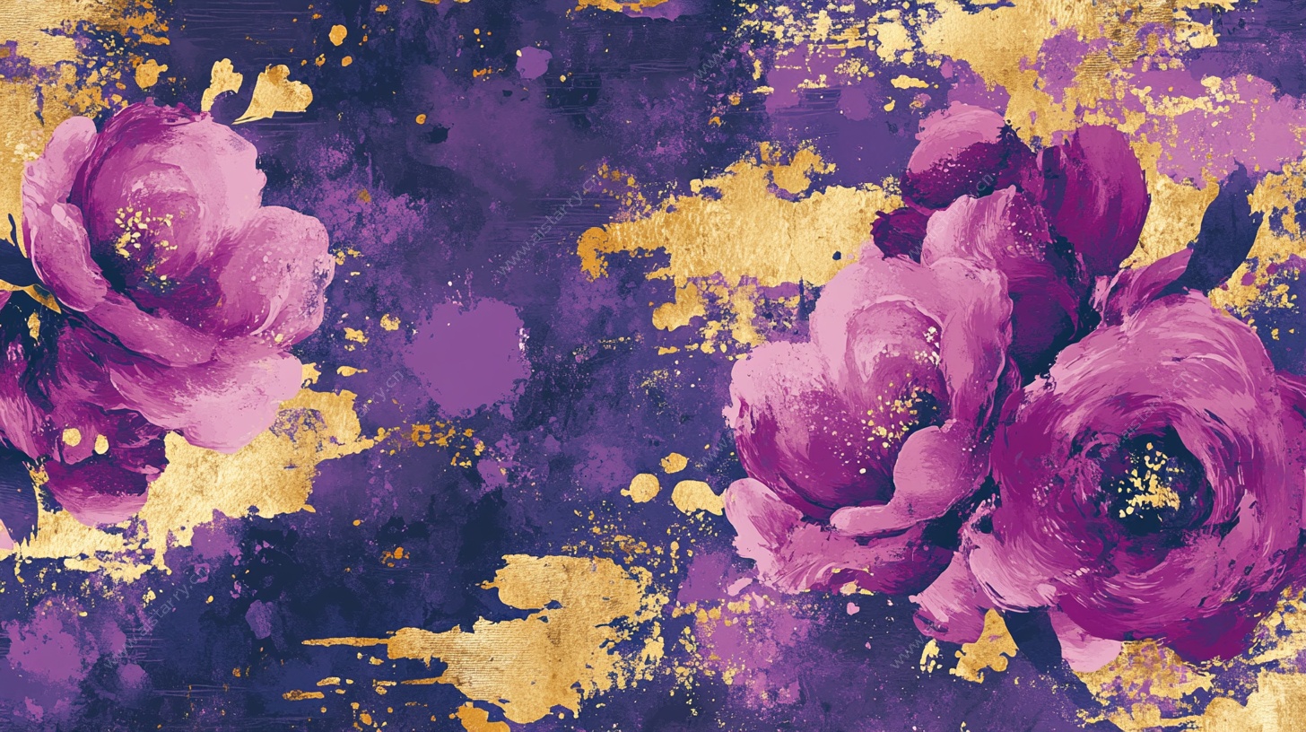 紫金色花卉艺术背景图