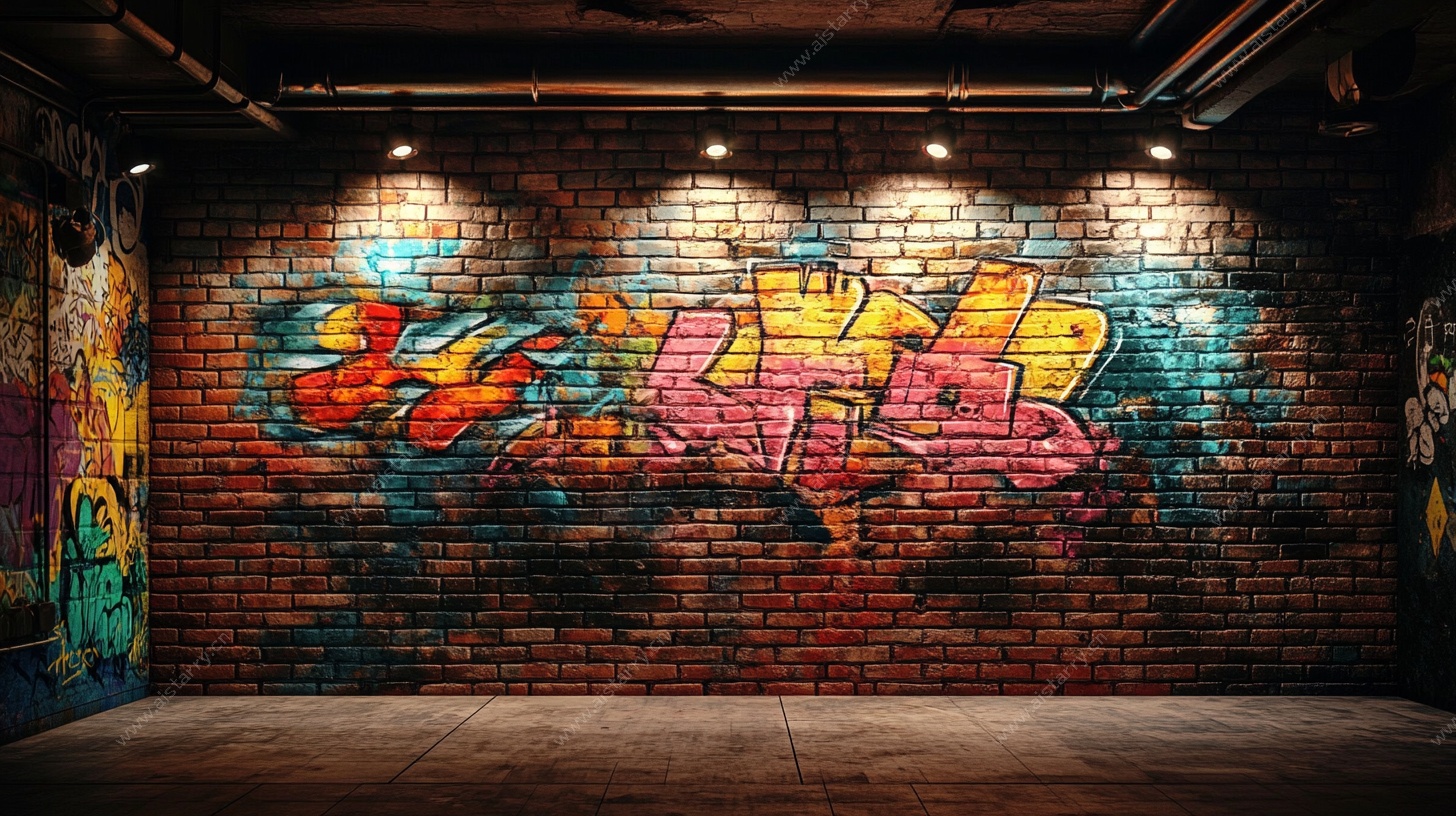 室内涂鸦墙 绚丽色彩展示