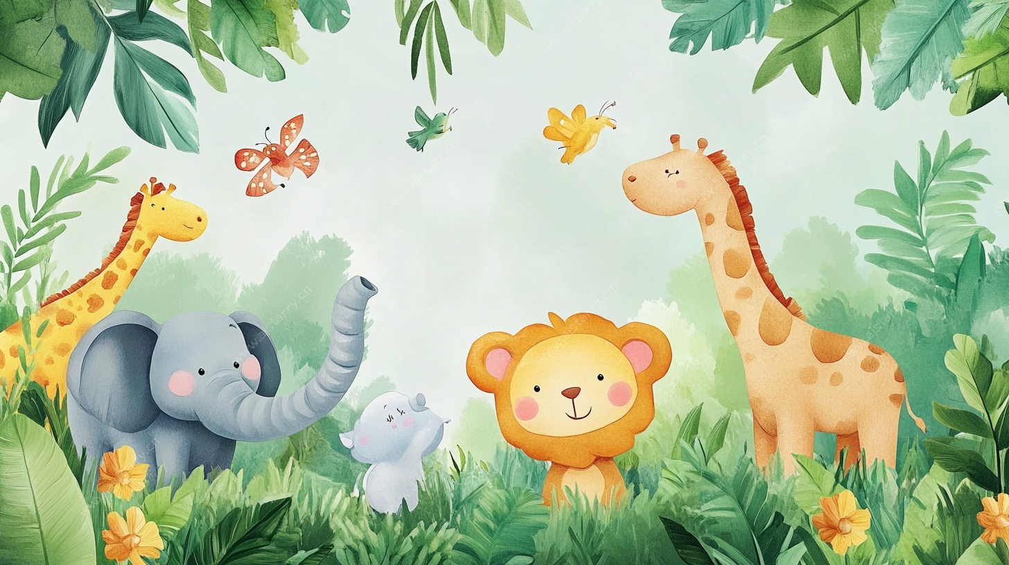 丛林中的可爱动物们