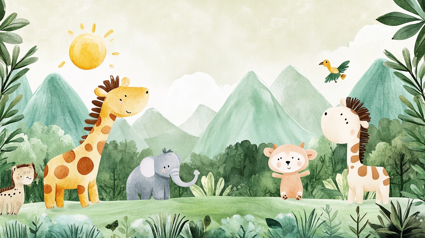 森林中的动物欢乐聚会