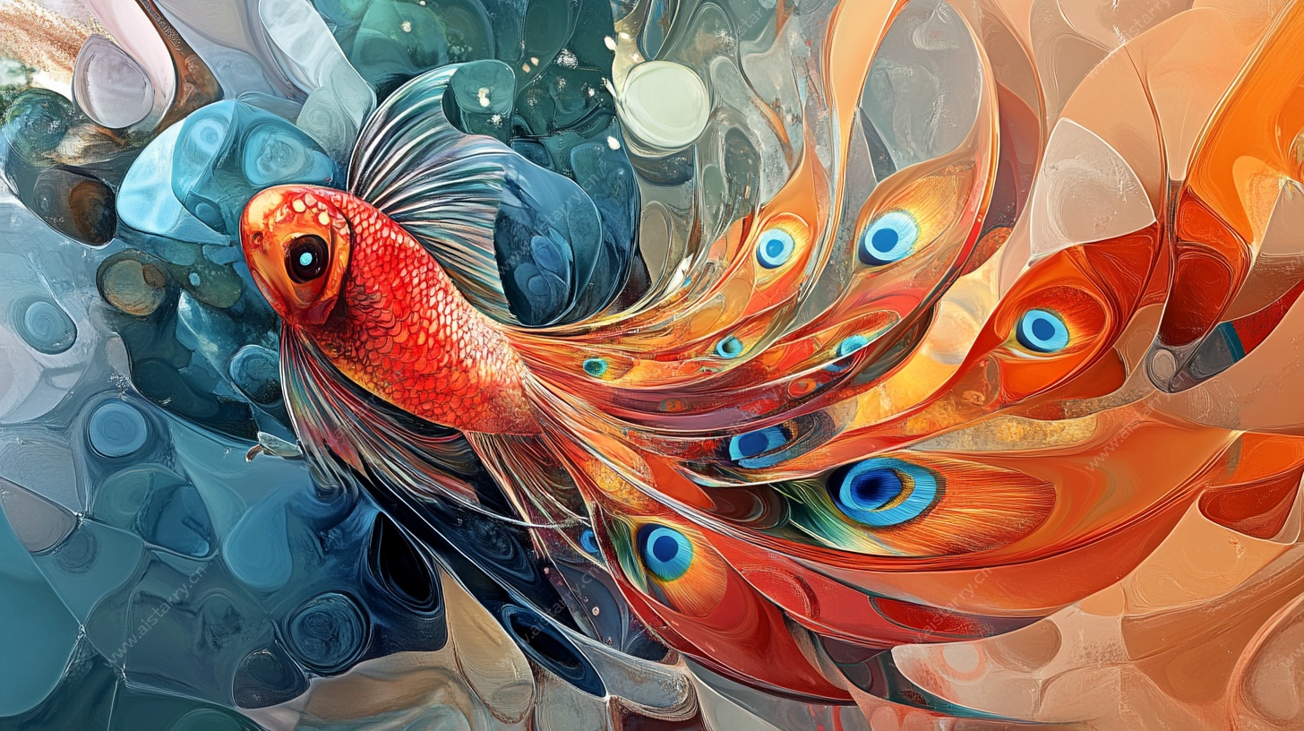 梦幻金鱼 绚丽艺术插画