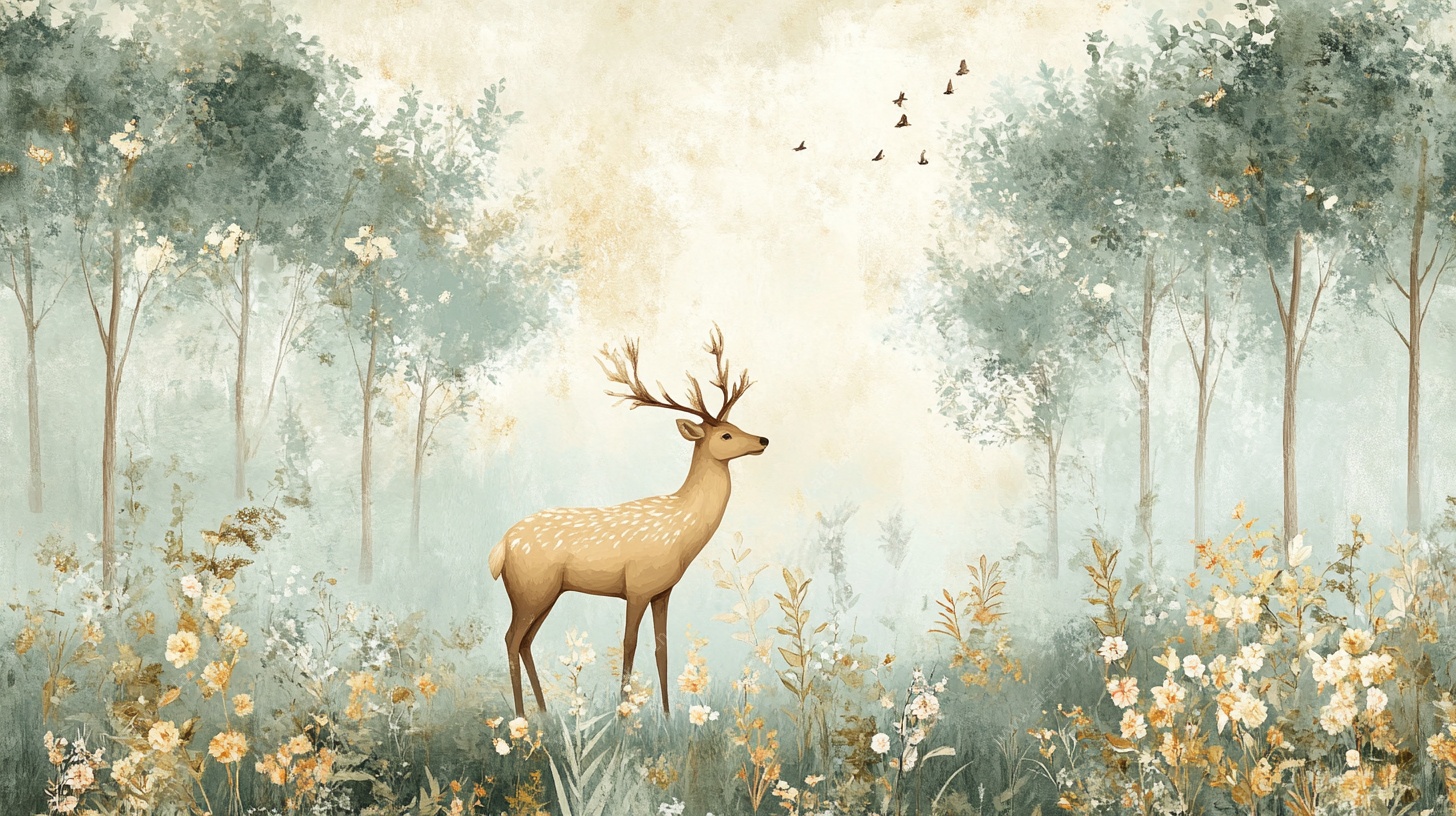 梦幻森林中的优雅麋鹿