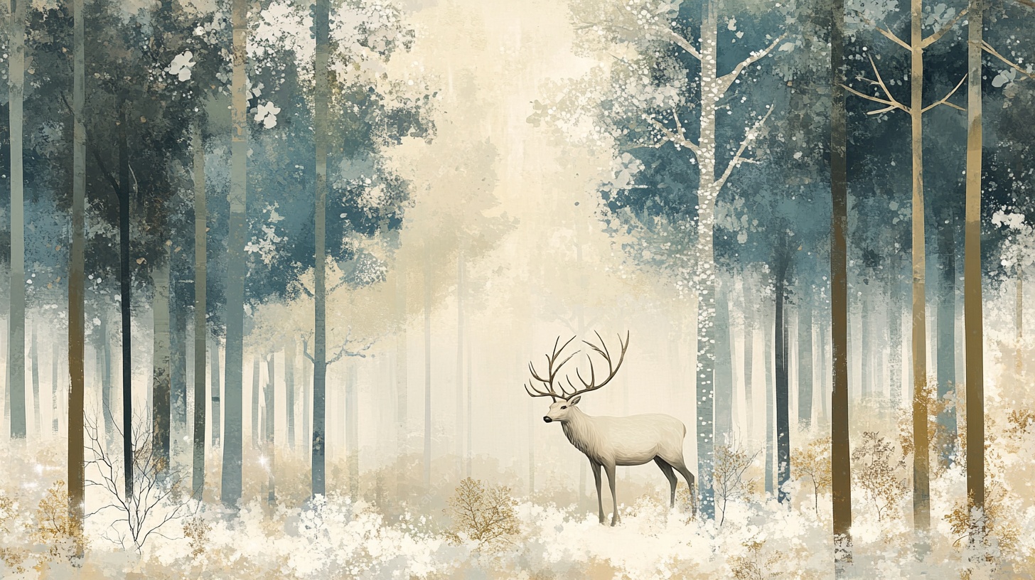 梦幻森林中的白鹿