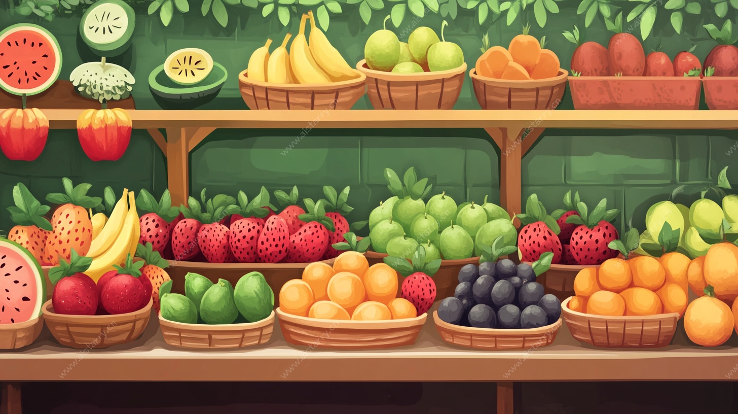 水果摊插画