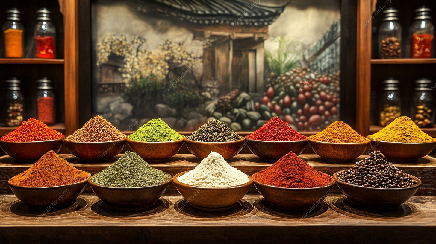 多样香料陈列