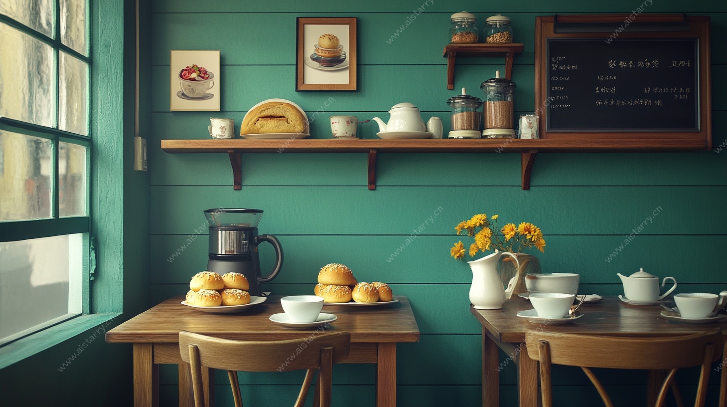 温馨复古风咖啡馆内景