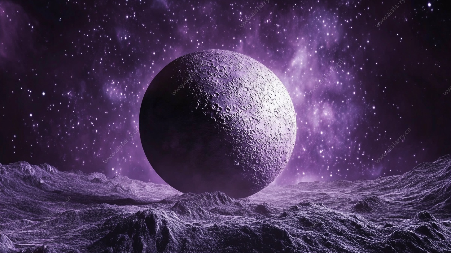 紫色梦幻星球太空景象
