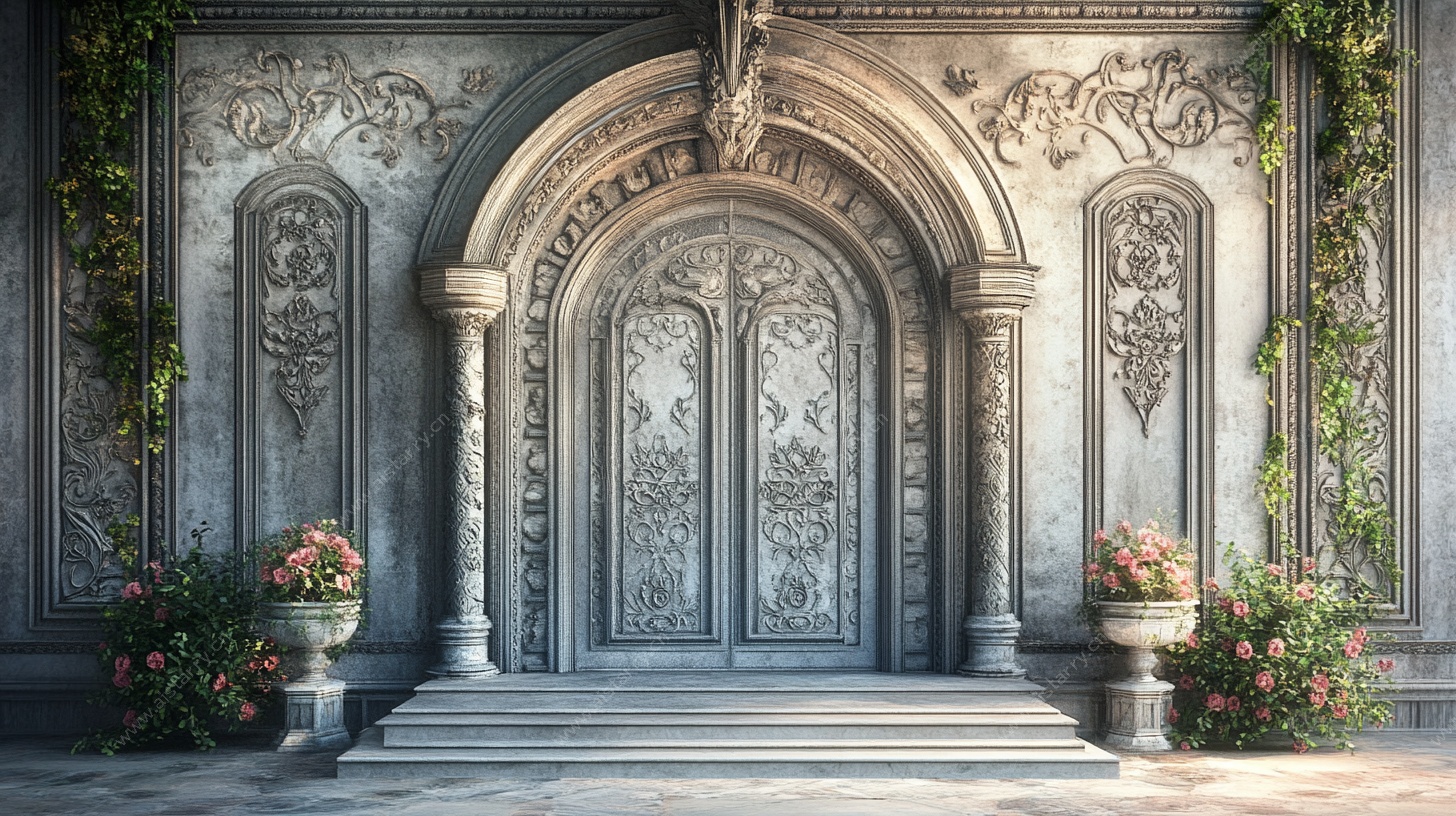 欧式古典雕花大门景观