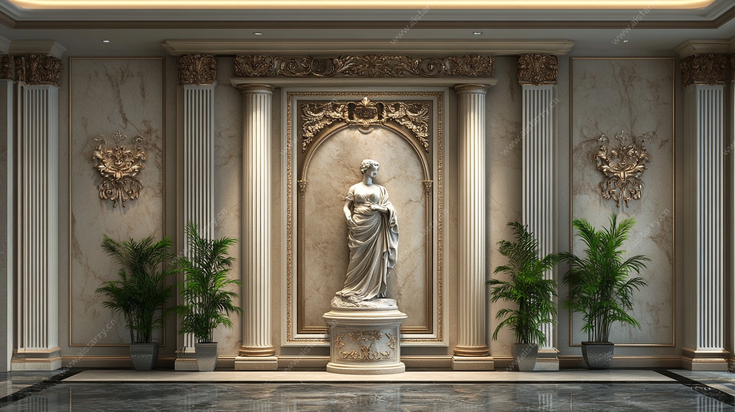 欧式大厅雕塑装饰场景