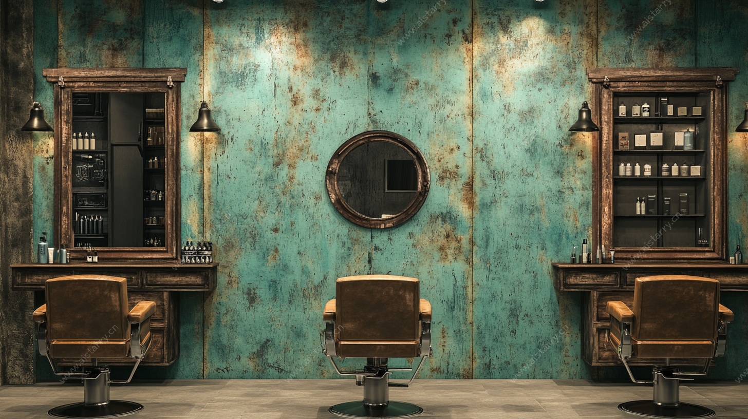 复古风理发店室内场景