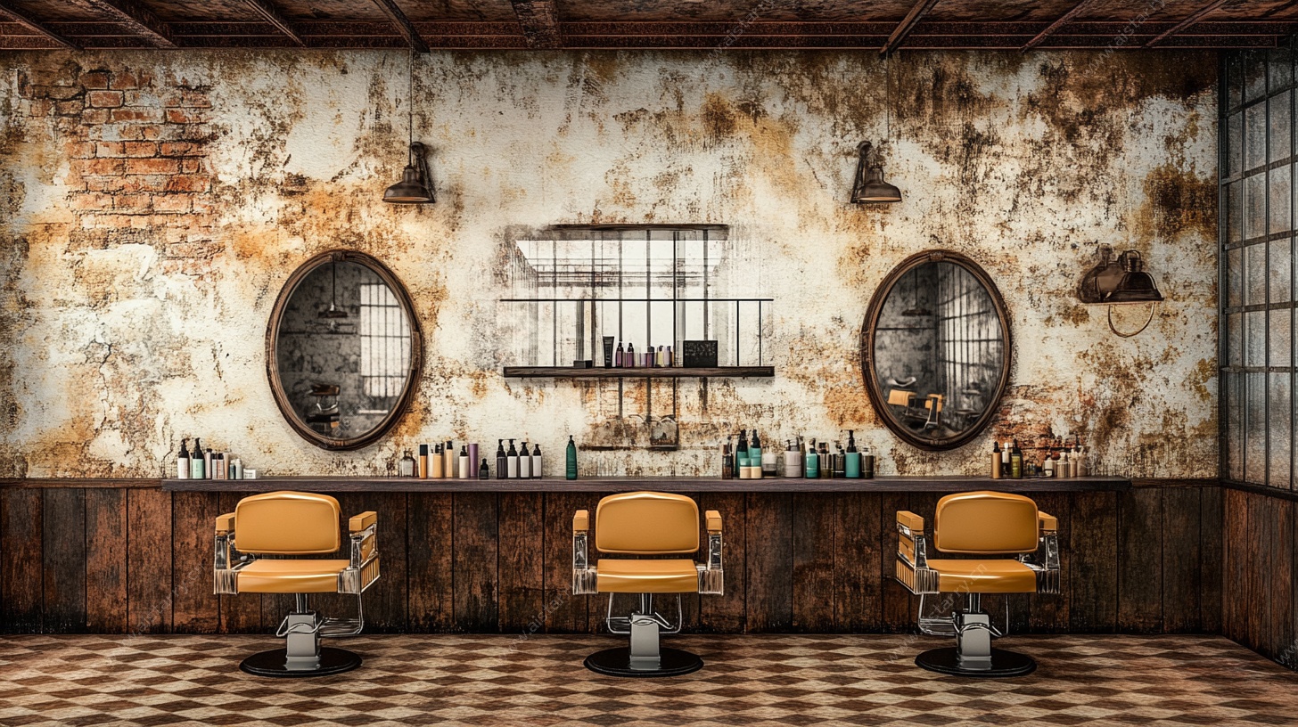 复古风理发店室内场景