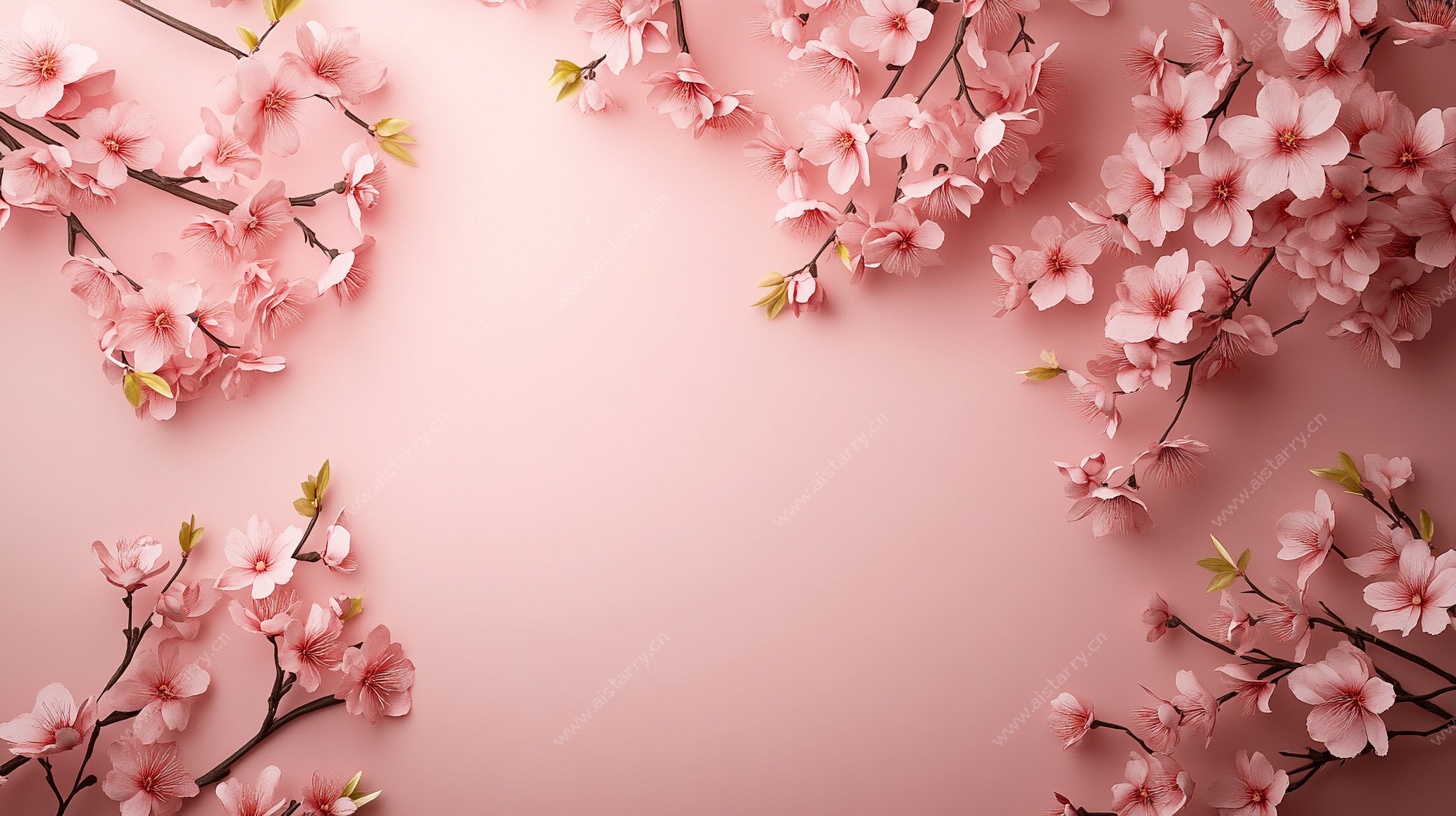 粉色烂漫樱花背景图