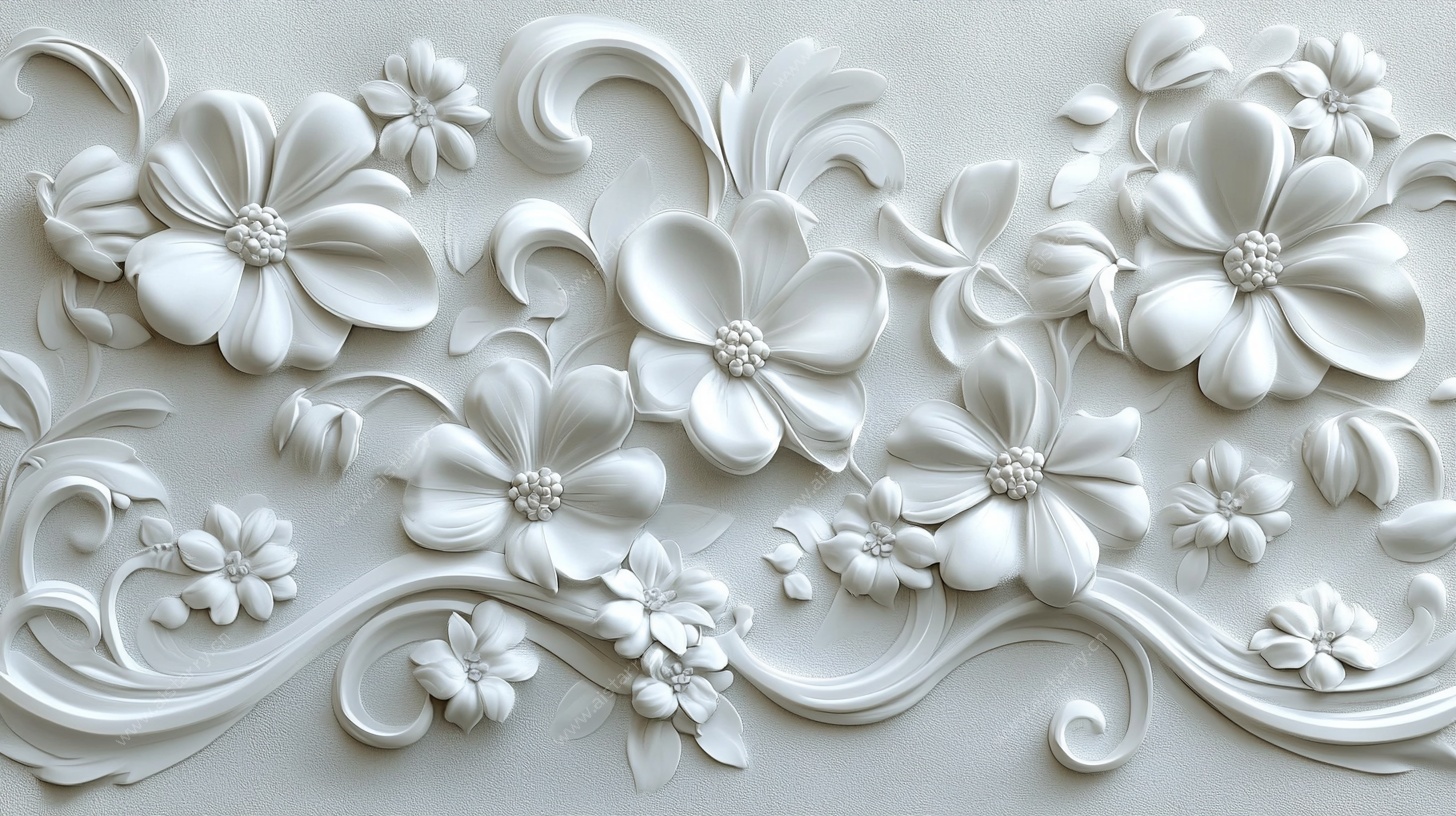 立体花卉浮雕装饰图案