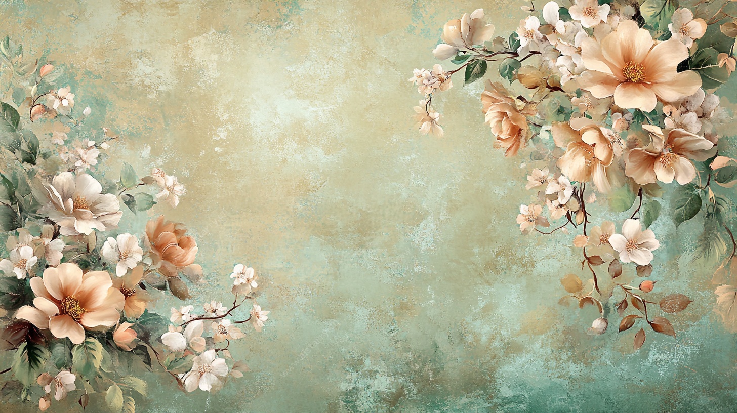 复古花卉背景图