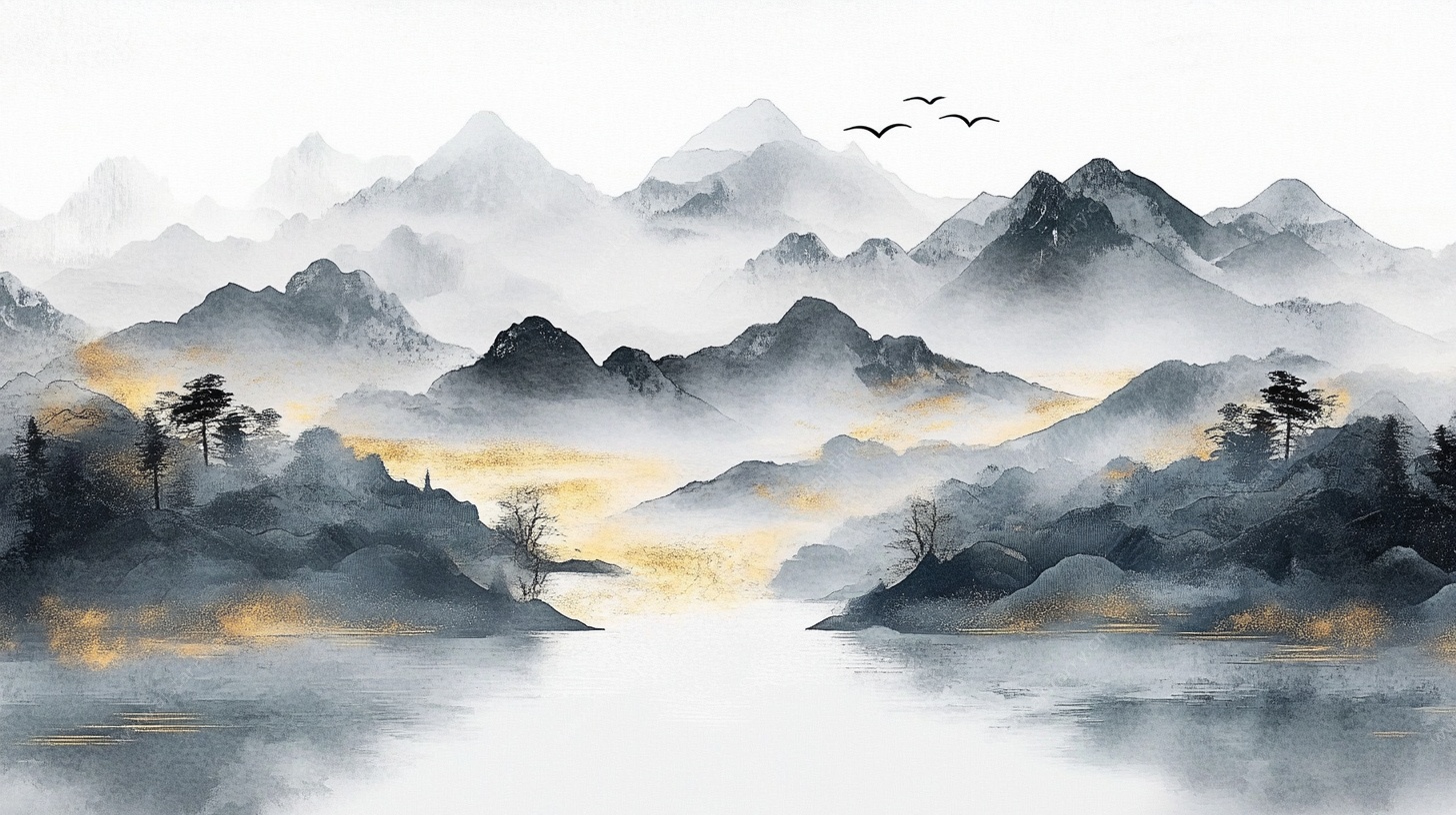 水墨山水意境图
