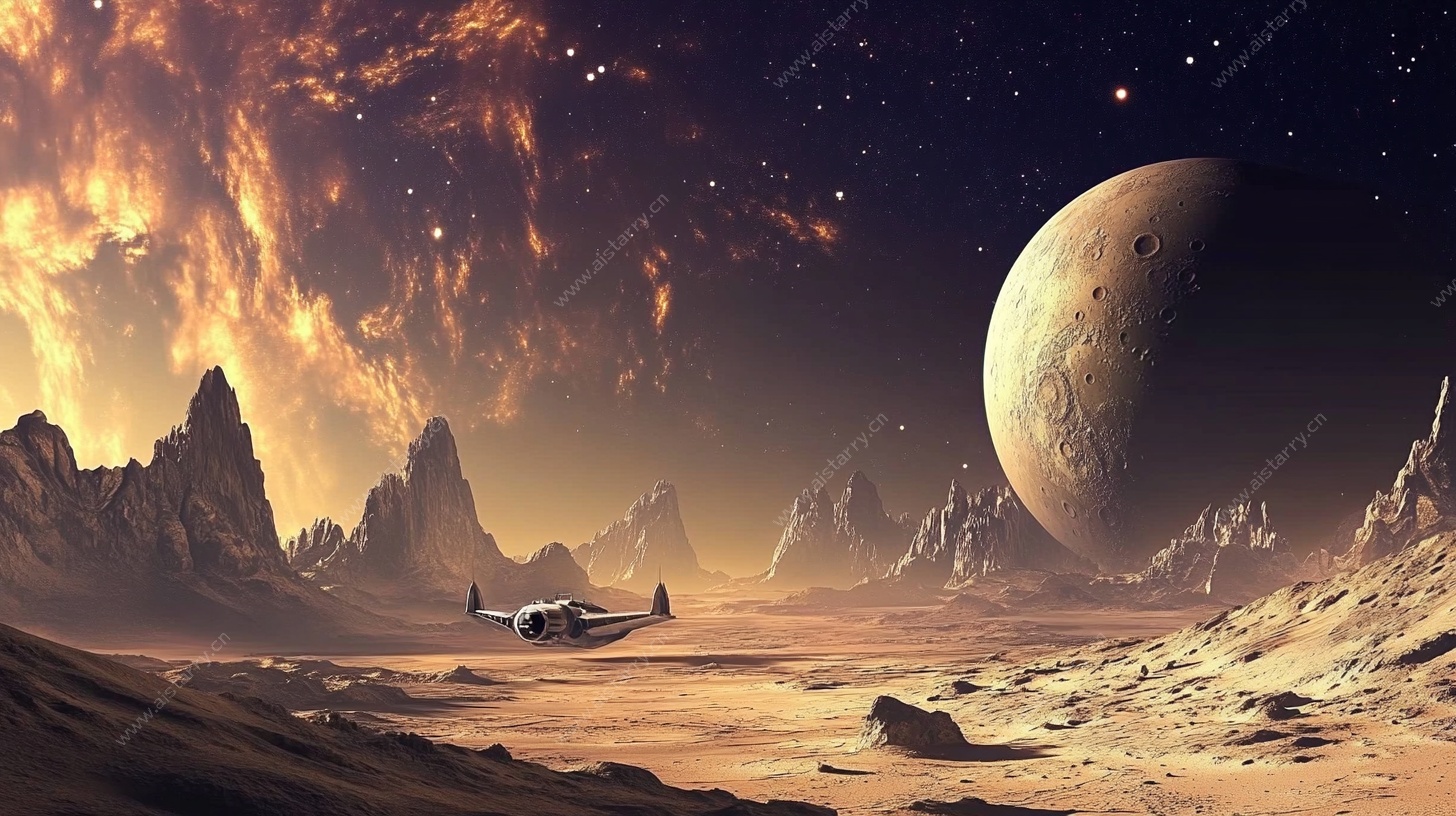 外星荒漠中的神秘宇宙景象