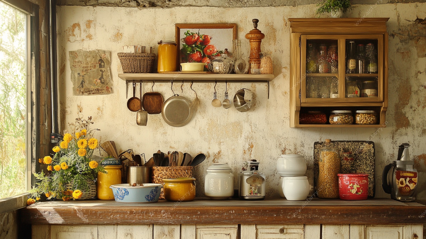 复古乡村风厨房一角