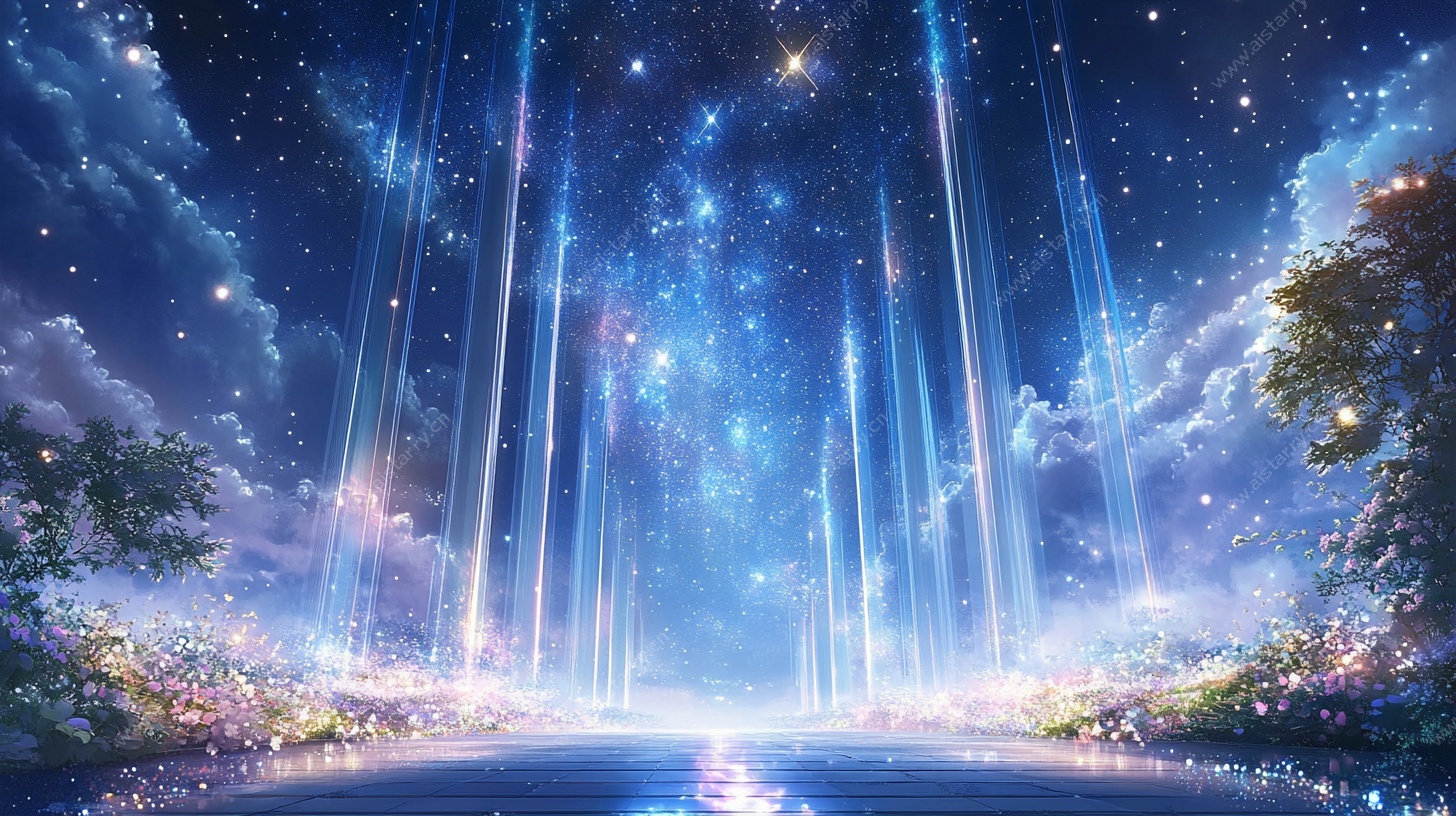 梦幻星空下的静谧奇幻之路