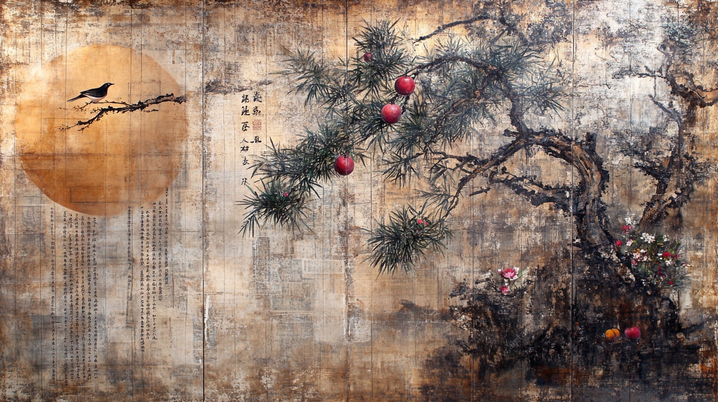 中式花鸟山水装饰画