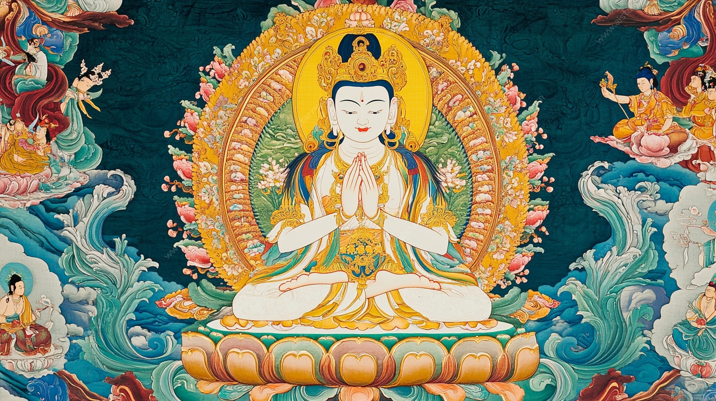 精美藏传佛教佛像壁画