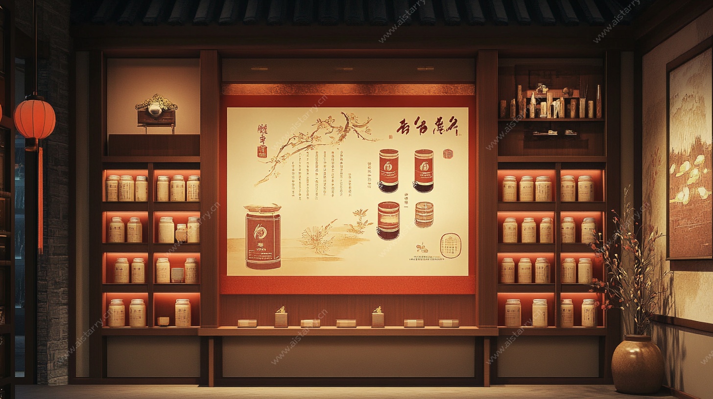 中式传统药铺室内场景