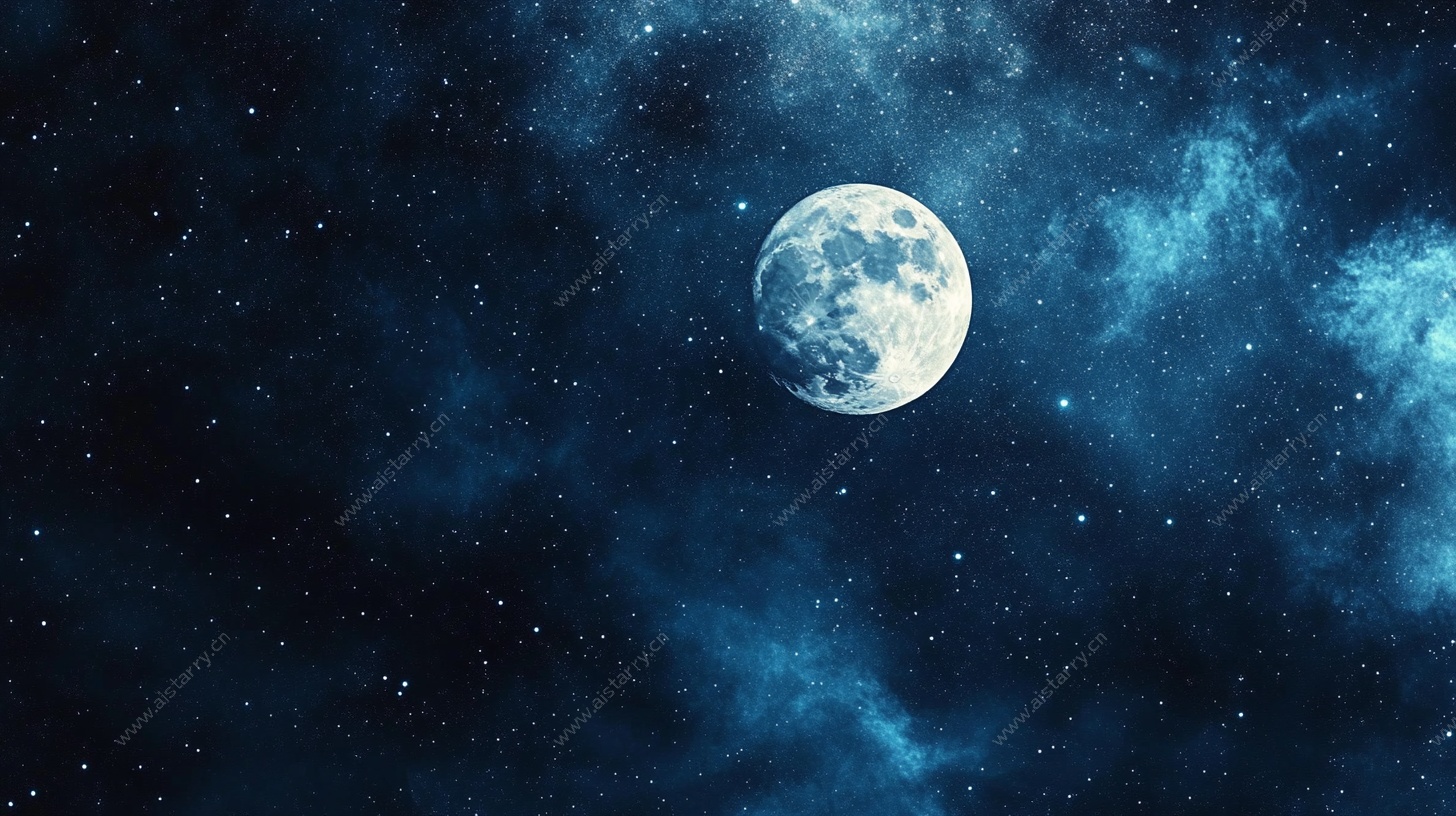 梦幻星空与半月景象