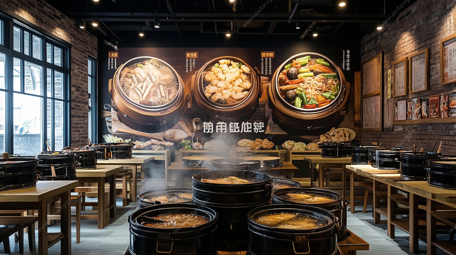 市井风自助烤肉餐厅内景