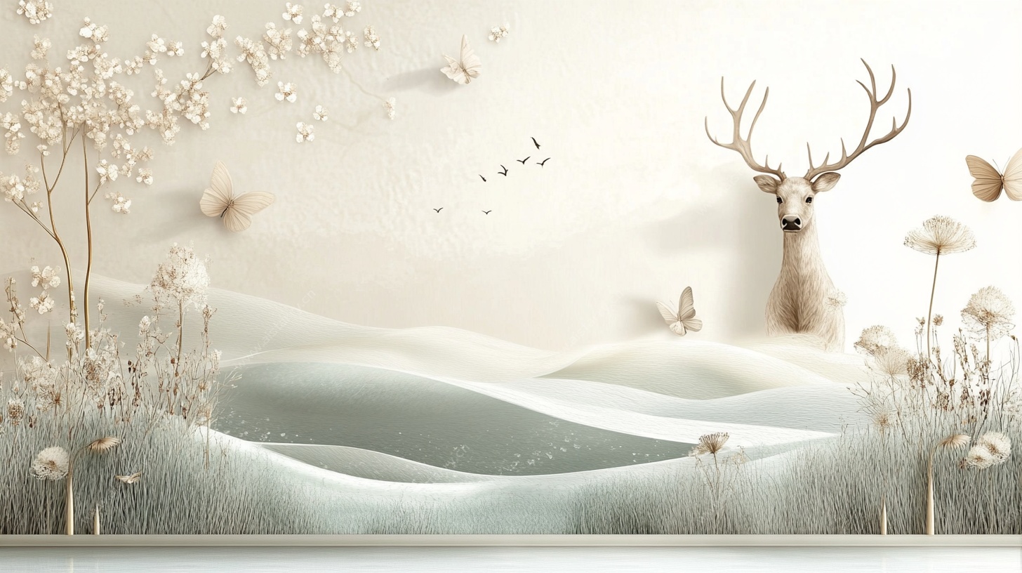 梦幻鹿景 自然静谧风光