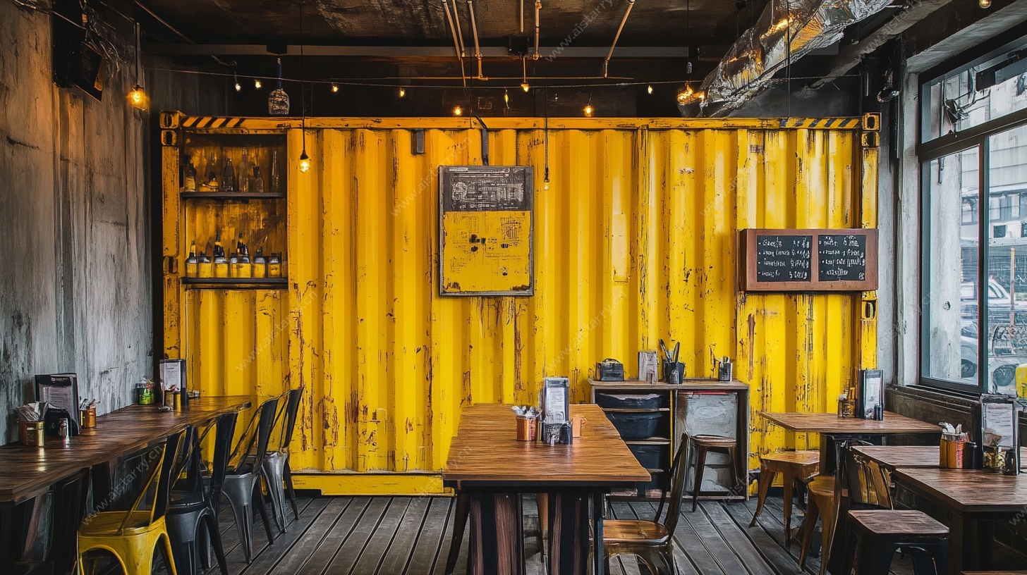 黄色集装箱风的温馨餐厅
