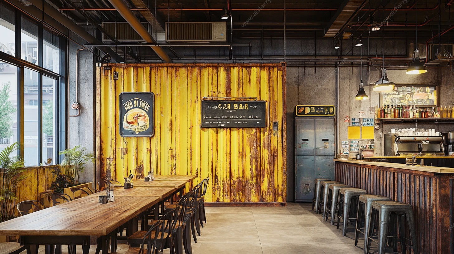 工业风餐厅室内场景