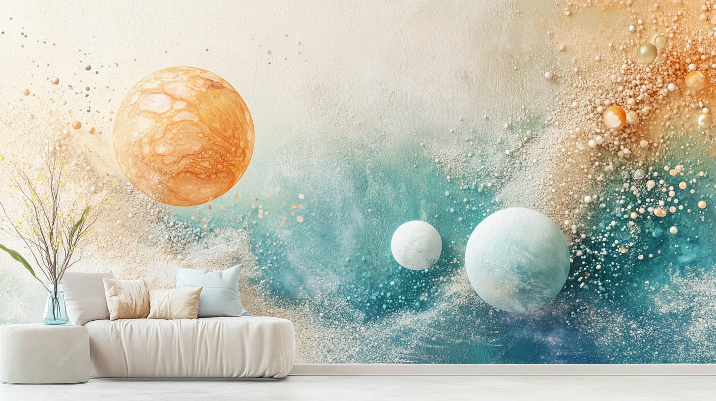 梦幻宇宙风客厅背景墙