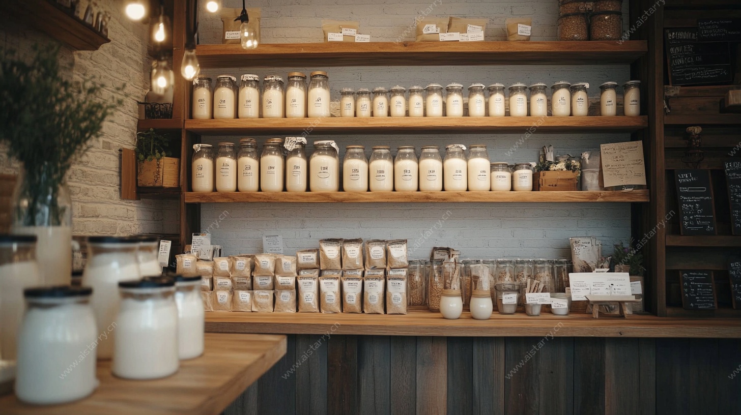 温馨简约的罐装商品陈列架