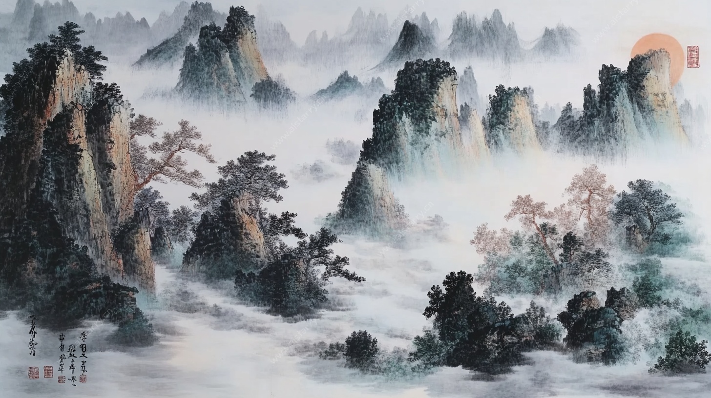 水墨山水意境图