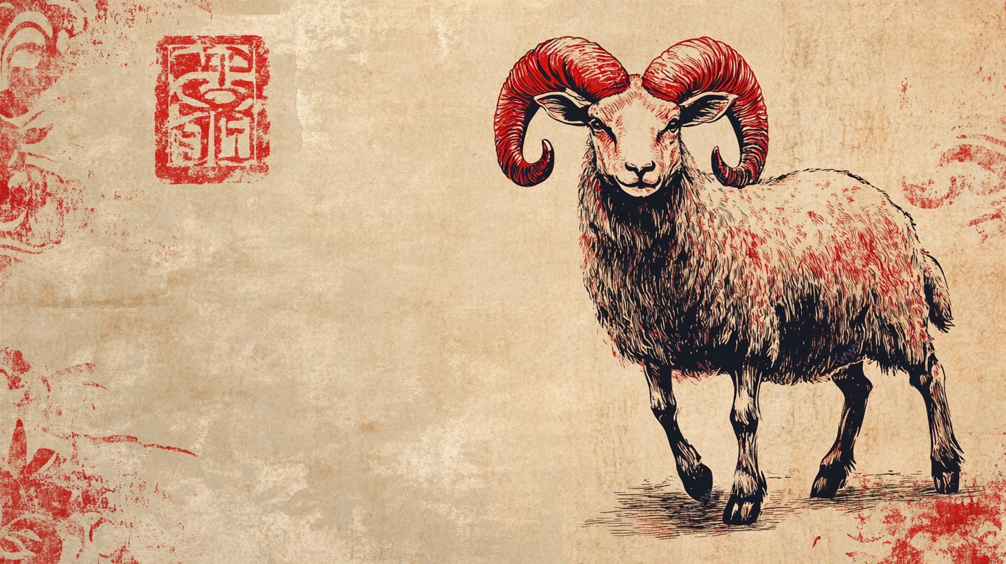 手绘吉祥羊图