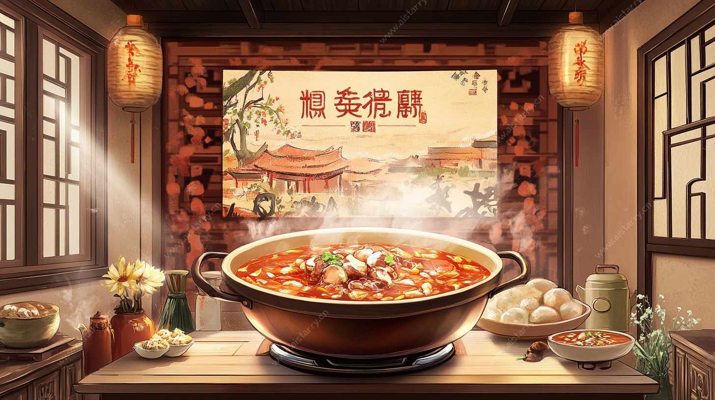中式古风火锅场景图
