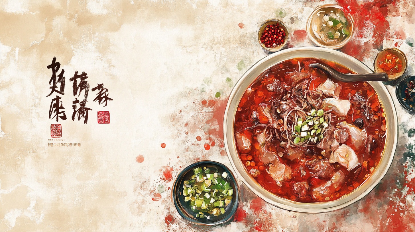 麻辣鲜香老火锅诱人画面