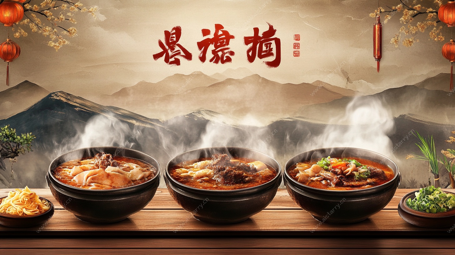 中式传统炖菜美食展示